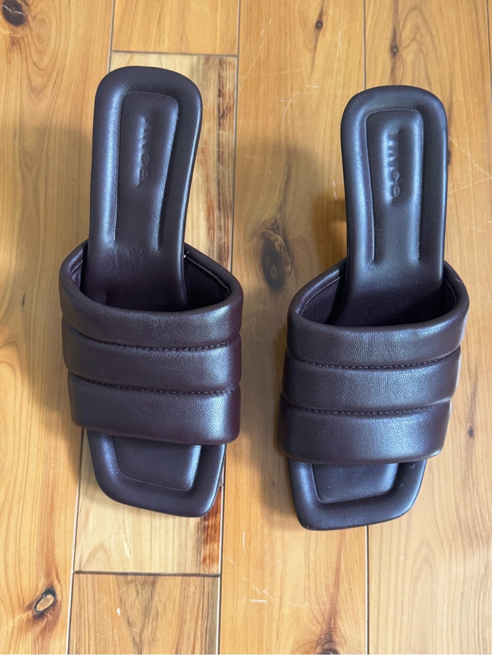 Vince Dark Brown Quilted Slide Mules